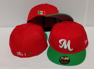 New Era Mexico Baseball Caribbean Series Side Patch 59FIFTY Fitted Hat Red Green 1019