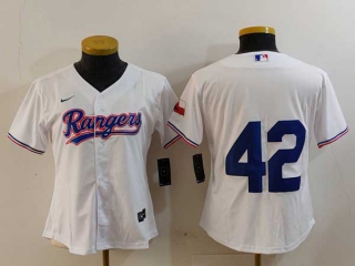 Women's MLB Texas Rangers 2024 Jackie Robinson Day Home White Cool Base Stitched Nike Baseball Jersey