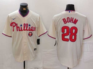 Men's MLB Philadelphia Phillies #28 Alec Bohm Cream Logo Alternate Limited Nike Jersey