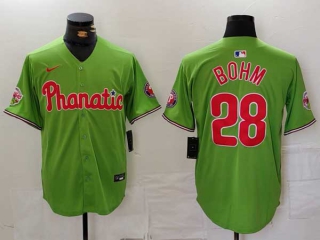 Men's MLB Philadelphia Phillies #28 Alec Bohm Green Phillie Phanatic Patch Vapor Premier Limited Nike Jersey