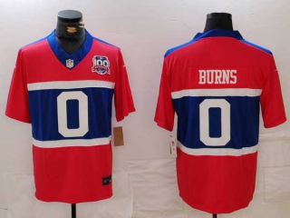 Men's NFL New York Giants #0 Brian Burns Nike Century Red Alternate 100th Anniversary Patch Football Jersey