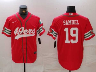 Men's NFL San Francisco 49ers #19 Deebo Samuel Red Mexico Patch Cool Base Stitched Baseball Jersey