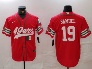 Men's NFL San Francisco 49ers #19 Deebo Samuel Red Mexico Patch Cool Base Stitched Baseball Jerseys