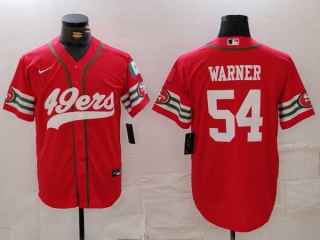 Men's NFL San Francisco 49ers #54 Fred Warner Red Mexico Patch Cool Base Stitched Baseball Jersey