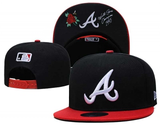 MLB Atlanta Braves New Era Back Patch Flower 9FIFTY Snapback Hat Navy Red 6032