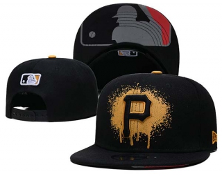 MLB Pittsburgh Pirates New Era Paint Drip Logo Back Patch 9FIFTY Snapback Hat Black 6013