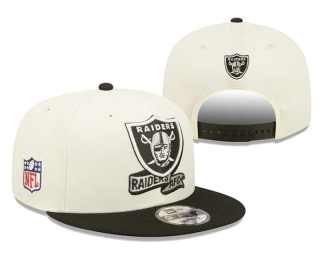 NFL Las Vegas Raiders New Era 2022 AFC Sideline 9FIFTY Snapback Hat Cream Black 6080