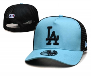 MLB Los Angeles Dodgers New Era Back Patch A-Frame Trucker 9FORTY Adjustable Hat Blue Black 2359