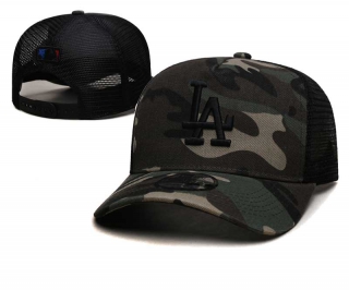 MLB Los Angeles Dodgers New Era Back Patch A-Frame Trucker 9FORTY Adjustable Hat Camo Black 2362