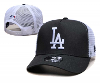 MLB Los Angeles Dodgers New Era Back Patch A-Frame Trucker 9FORTY Adjustable Hat Graphite White 2367