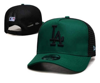 MLB Los Angeles Dodgers New Era Back Patch A-Frame Trucker 9FORTY Adjustable Hat Green Black 2368