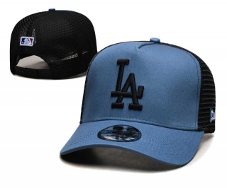 MLB Los Angeles Dodgers New Era Back Patch A-Frame Trucker 9FORTY Adjustable Hat Navy Blue Black 2373