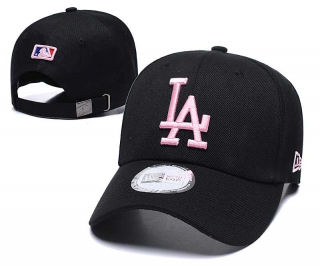 MLB Los Angeles Dodgers New Era Curved Brim Back Patch Adjustable Hat Black 2383