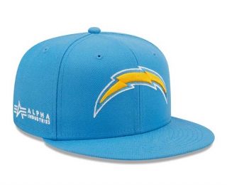 NFL Los Angeles Chargers New Era Alpha Industries Side Patch 9FIFTY Snapback Hat Light Blue 2004