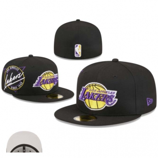 NBA Los Angeles Lakers New Era Black Neon Emblem 59FIFTY Fitted Hat 1101