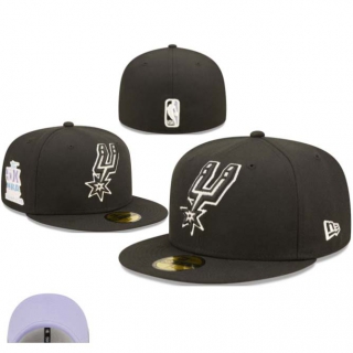 NBA San Antonio Spurs New Era Black 5x Finals Champions Pop Sweat 59FIFTY Fitted Hat 1101