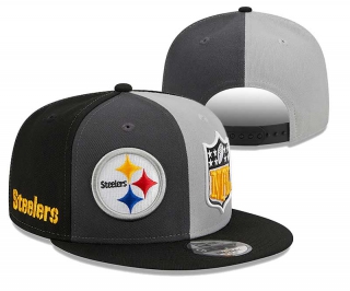 NFL Pittsburgh Steelers New Era Graphite Black 2023 Sideline 9FIFTY Snapback Hat 2049