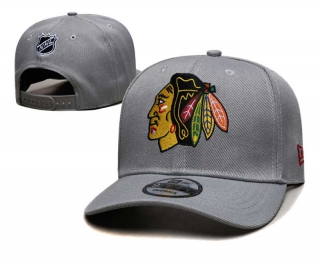 NHL Chicago Blackhawks New Era Gray Curved Brim Back Patch 9FIFTY Snapback Hat 2004