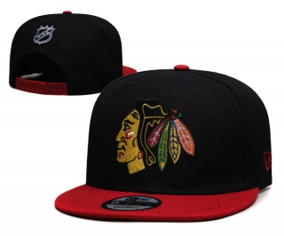 NHL Chicago Blackhawks New Era Black Red Back Patch 9FIFTY Snapback Hat 2003