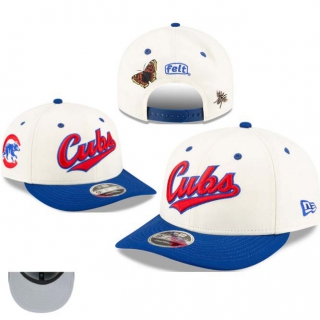 MLB Chicago Cubs New Era x Felt Cream Royal Low Profile 9FIFTY Snapback Hat 1101