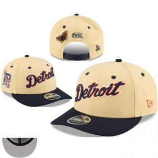 MLB Detroit Tigers New Era x Felt Light Beige Navy Low Profile 9FIFTY Snapback Hat 1101