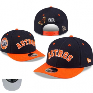 MLB Houston Astros New Era x Felt Navy Orange Low Profile 9FIFTY Snapback Hat 1101