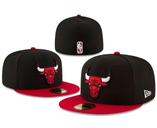 NBA Chicago Bulls New Era Black Red 2Tone 59FIFTY Fitted Hat 8002