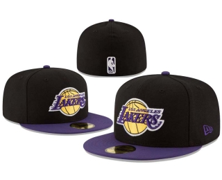 NBA Los Angeles Lakers New Era Black Purple 2Tone 59FIFTY Fitted Hat 8002