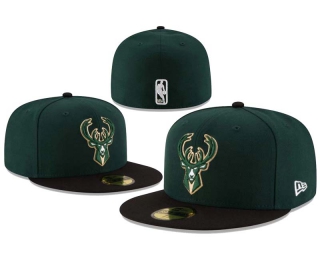 NBA Milwaukee Bucks New Era Green Black 2Tone 59FIFTY Fitted Hat 8001