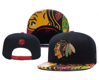 NHL Chicago Blackhawks New Era Black Back Patch 9FIFTY Snapback Hat 3002