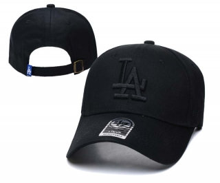 MLB Los Angeles Dodgers '47 Black On Black MVP Curved Brim Adjustable Hat 8009