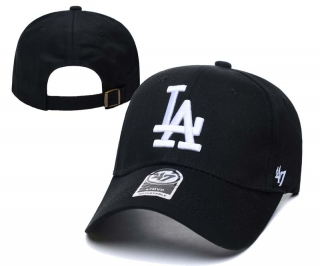 MLB Los Angeles Dodgers '47 Black White MVP Curved Brim Adjustable Hat 8010