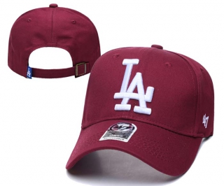 MLB Los Angeles Dodgers '47 Wine White MVP Curved Brim Adjustable Hat 8014