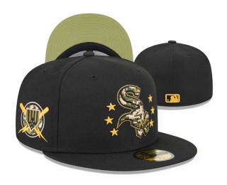 MLB Chicago White Sox New Era Black Armed Forces Day 2024 Side Patch 59FIFTY Fitted Hat 3008