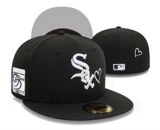 MLB Chicago White Sox New Era Black 95 Years Side Patch Team Heart 59FIFTY Fitted Hat 3007