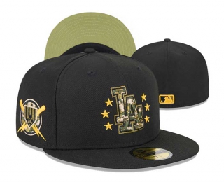 MLB Los Angeles Dodgers New Era Black Armed Forces Day 2024 Side Patch 59FIFTY Fitted Hat 3018