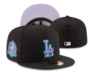 MLB Los Angeles Dodgers New Era Black Purple 60th Anniversary Side Patch 59FIFTY Fitted Hat 3020