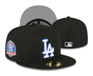 MLB Los Angeles Dodgers New Era Black White 60th Anniversary Side Patch 59FIFTY Fitted Hat 3021