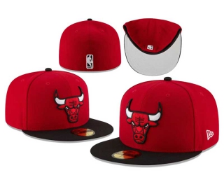 NBA Chicago Bulls New Era Red Black 2Tone Alt 59FIFTY Fitted Hat 8004