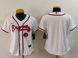 Women's MLB Atlanta Braves Blank White Stitched Cool Base Nike Baseball Jersey (3)