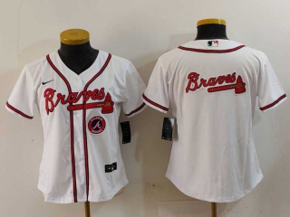 Women's MLB Atlanta Braves Blank White Stitched Cool Base Nike Baseball Jersey (4)