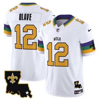 Men's NFL New Orleans Saints #12 Chris Olave White 2024 City Vapor Stitched Limited Football Nike Jersey