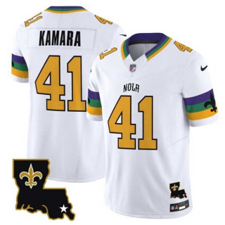 Men's NFL New Orleans Saints #41 Alvin Kamara White 2024 City Vapor Stitched Limited Football Nike Jersey