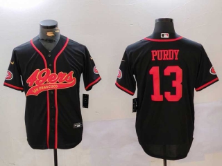 Men's NFL San Francisco 49ers #13 Brock Purdy Black Stitched Patch Baseball Nike Jersey