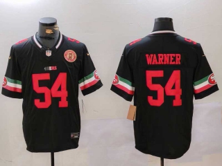 Men's NFL San Francisco 49ers #54 Fred Warner Black Mexico Edition Golden Gate Bridge Patch Stitched Limited Football Nike Jersey