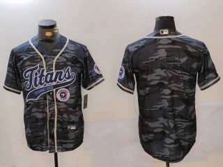 Men's NFL Tennessee Titans Blank Camo With Patch Cool Base Stitched Baseball Jersey (2)