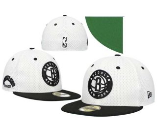 NBA Brooklyn Nets New Era White Black Throwback 2Tone 59FIFTY Fitted Hat 8001