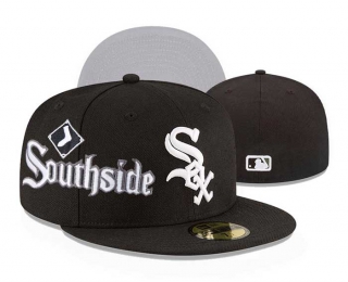 MLB Chicago White Sox New Era Black City Connect Icon SouthSide Side Patch 59FIFTY Fitted Hat 3010