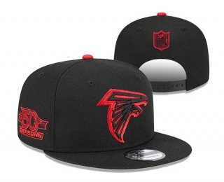 NFL Atlanta Falcons New Era Black 50th Seasons Side Patch 9FIFTY Snapback Hat 3032