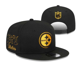 NFL Pittsburgh Steelers New Era Black Goth Side Script 9FIFTY Snapback Hat 3058